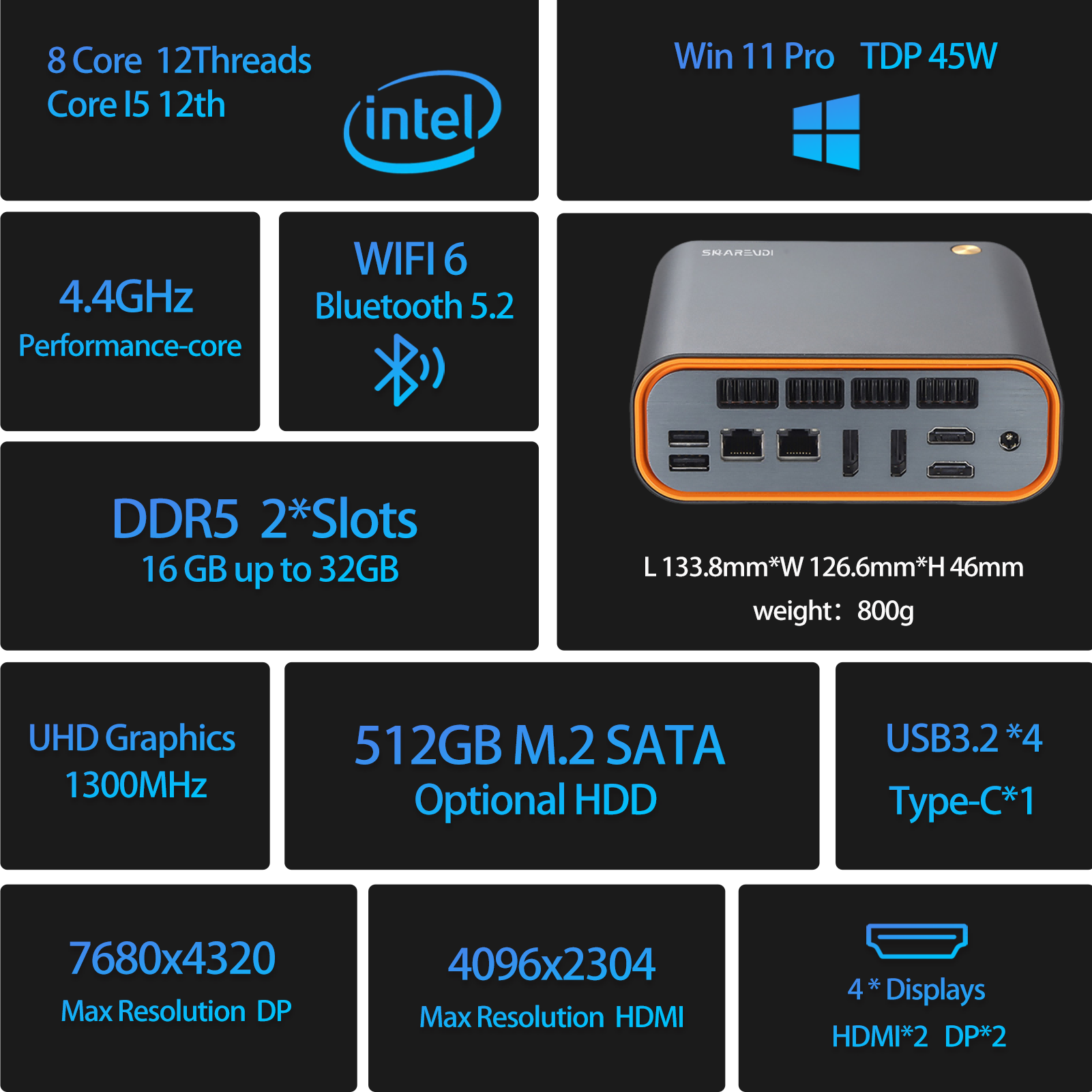 High-Performance Processing Power i5 12th Gen