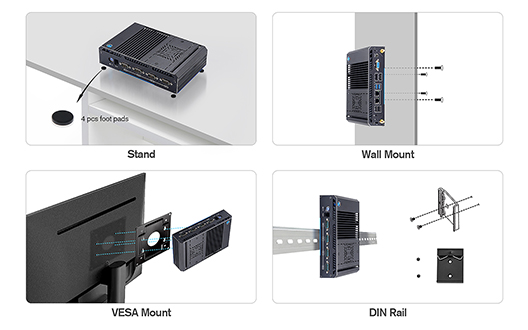 Installation-Embedded/ DIN Rail/ VESA Mount